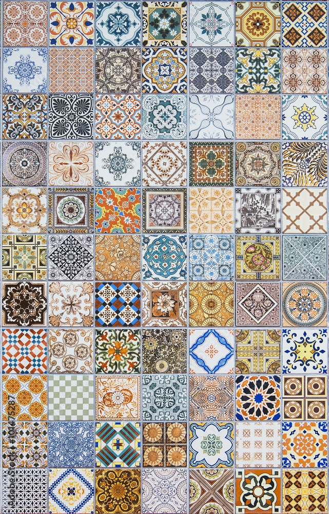 Fototapeta ceramic tiles patterns from Portugal.