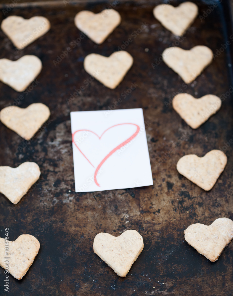 Cookies in the shape of a heart for Valentine's Day Cookies in the shape of a heart for Valentine's Day