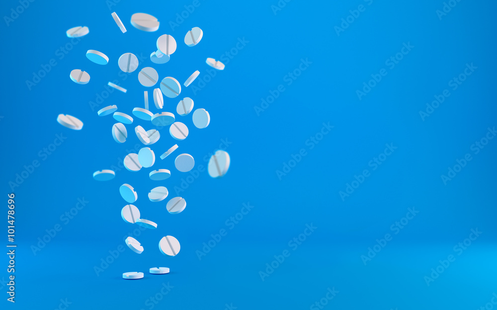 Medical pills falling down Medical pills falling down