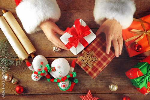 Beautiful gift box in Santa...