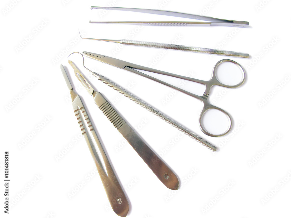 Diverse medical and surgery instruments isolated in white Diverse medical and surgery instruments isolated in white