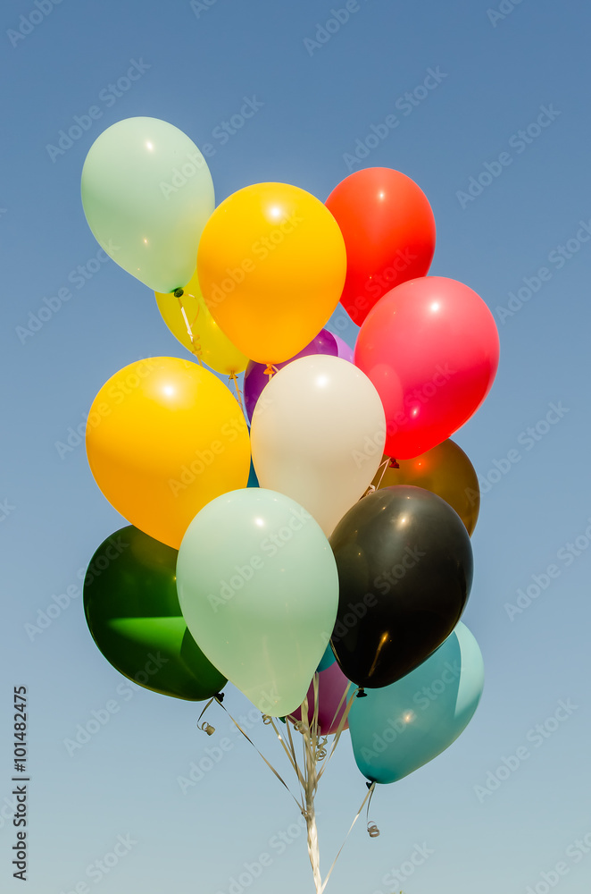 Colorful bunch of helium balloons Colorful bunch of helium balloons