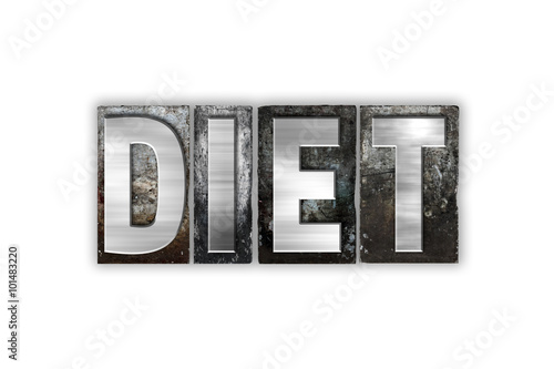 Diet Concept Isolated Metal Letterpress Type