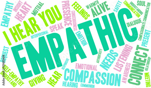 Empathic word cloud on a white background. 