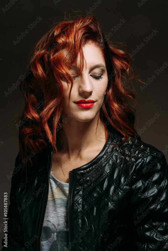 Fototapeta premium Portrait of a redhead woman.