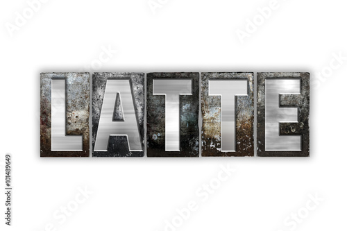 Latte Concept Isolated Metal Letterpress Type