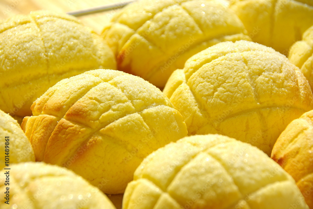 メロンパン 手作り 焼きたて - Home baked Japanese melon bread メロンパン 手作り 焼きたて - Home baked Japanese melon bread