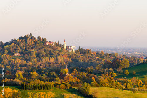 Autumn hills panorama  Italian landscape