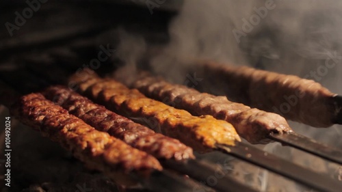 Barbecue grliling shish kebab