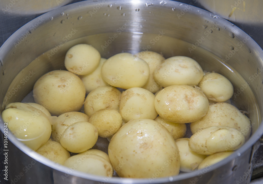 New potatoes cooked in the pan New potatoes cooked in the pan