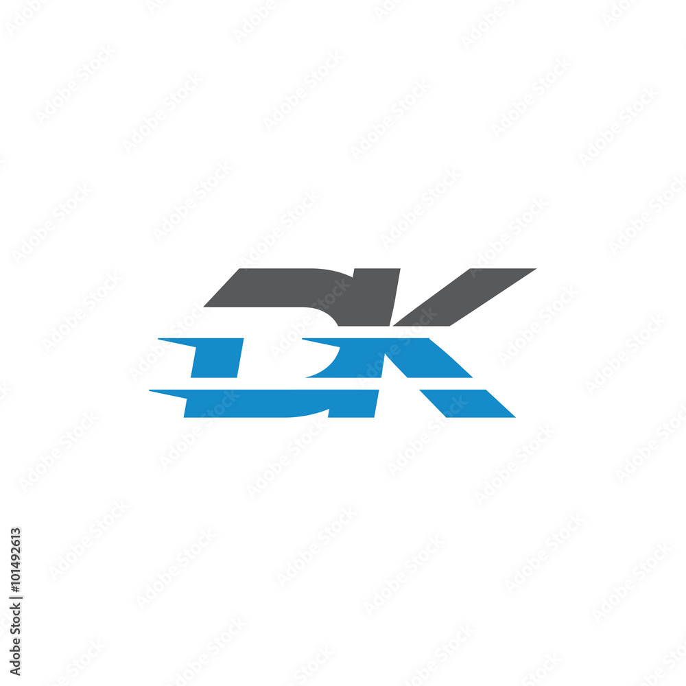 Simple Modern Dynamic Letter Initial Logo dk Simple Modern Dynamic Letter Initial Logo dk
