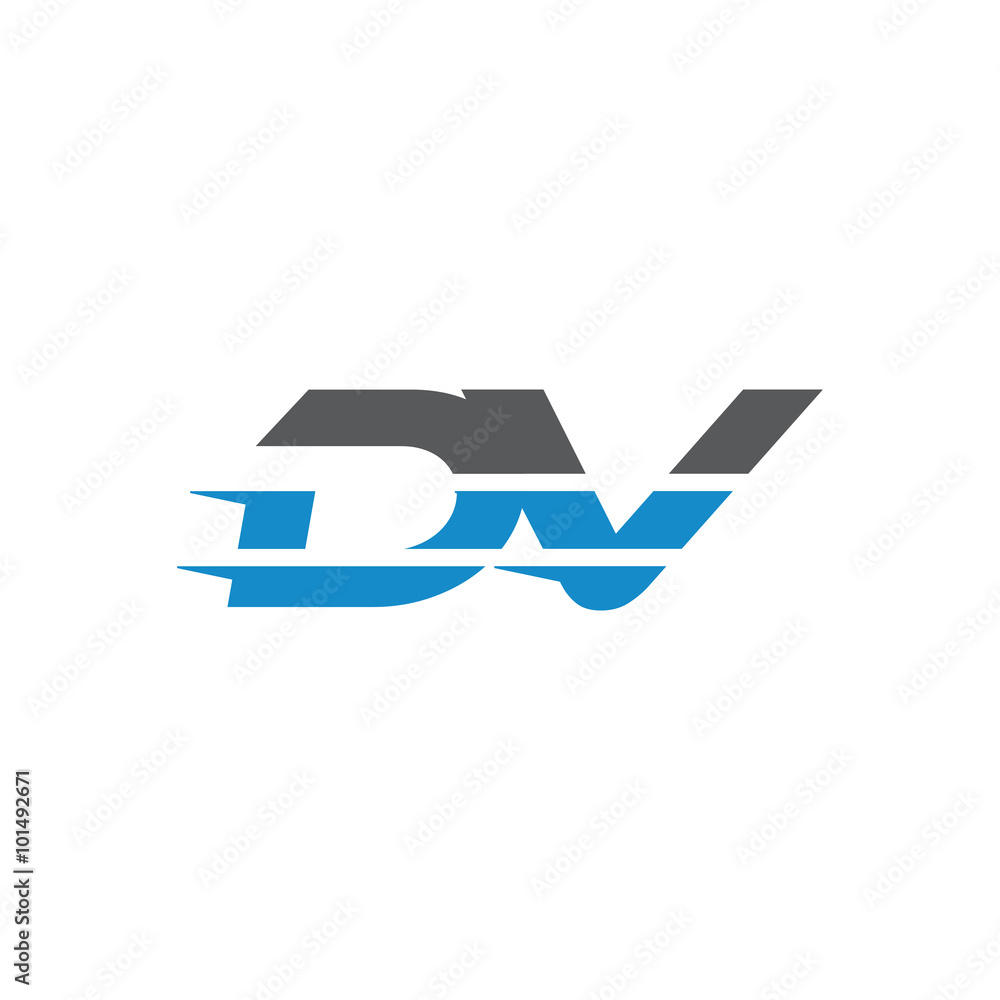 Simple Modern Dynamic Letter Initial Logo dv Simple Modern Dynamic Letter Initial Logo dv