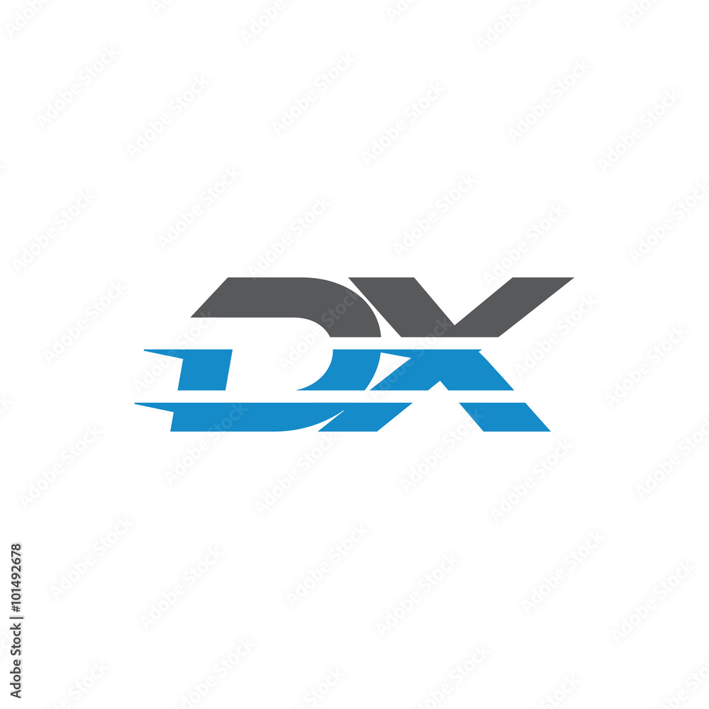 Simple Modern Dynamic Letter Initial Logo dx