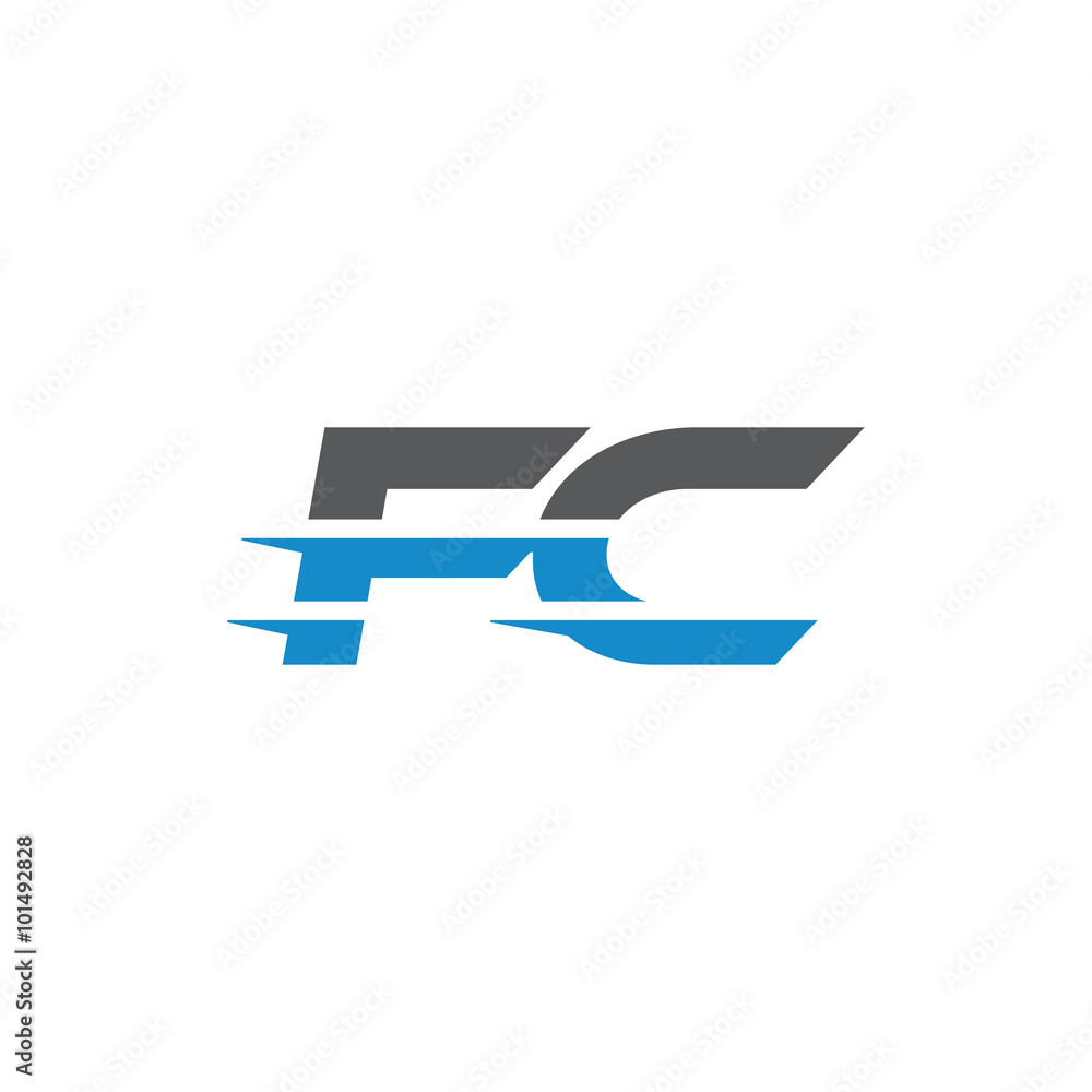 Simple Modern Dynamic Letter Initial Logo fc Simple Modern Dynamic Letter Initial Logo fc