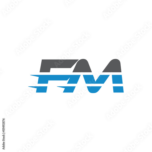 Simple Modern Dynamic Letter Initial Logo fm