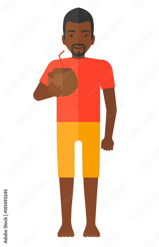 Man drinking cocktail. Man drinking cocktail.