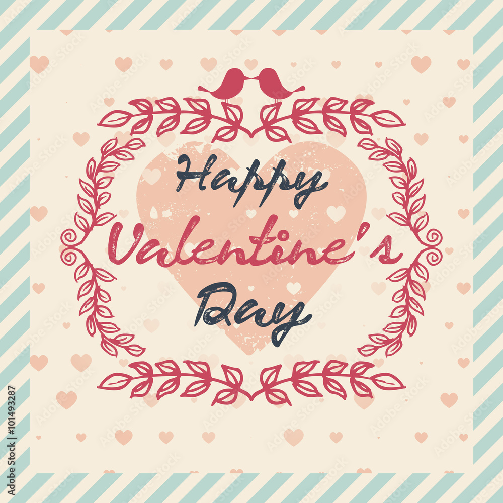 Valentine Vector card template design