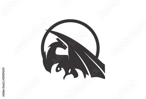 black dragon silhouette logo