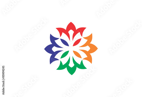 colorful floral designs elements logo