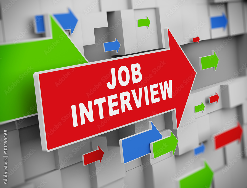 3d moving arrow - job interview