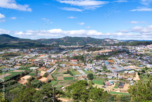 Colorful Dalat city from high view in early morning view from ca © ordinary042