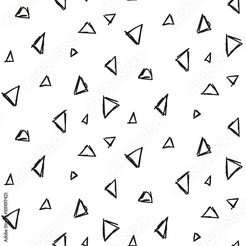 Abstract triangle ink imitation seamless pattern
