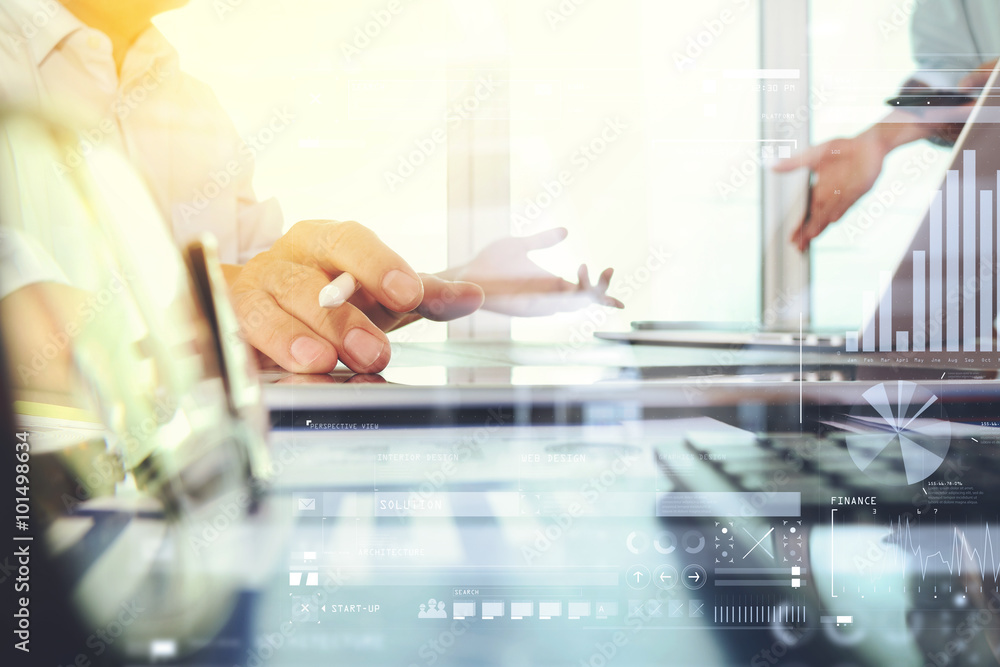 business documents on office table with smart phone and laptop c business documents on office table with smart phone and laptop c
