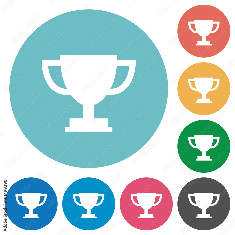 Flat trophy cup icons Flat trophy cup icons