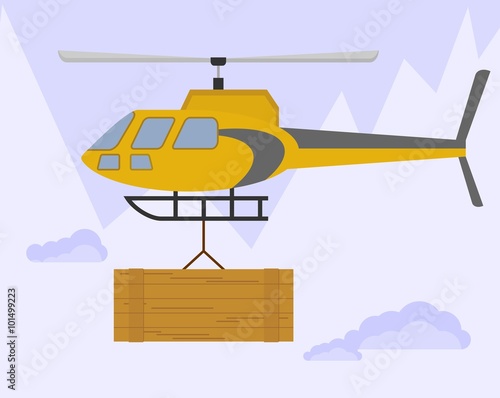 rescue helicopter in the mountains