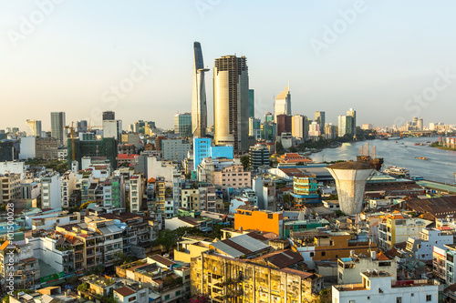 Top view of Ho Chi Minh City, Vietnam...