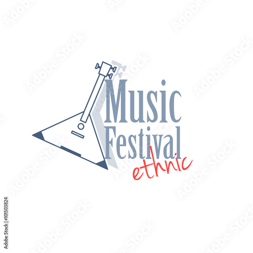 Emblem with balalaika for ethnic music festival.