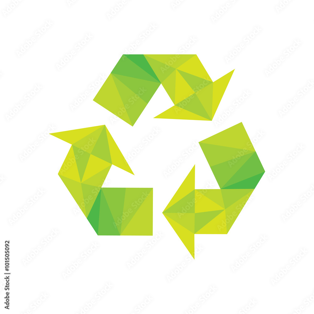 Icon with sign recycling. Triangles Icon with sign recycling. Triangles