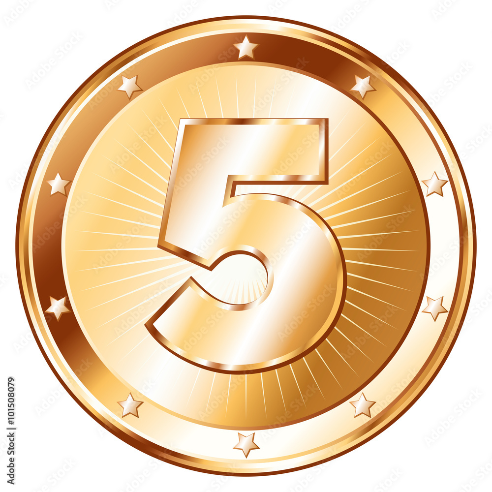 Round / circle shaped metal badge / seal of approval in bronze look and