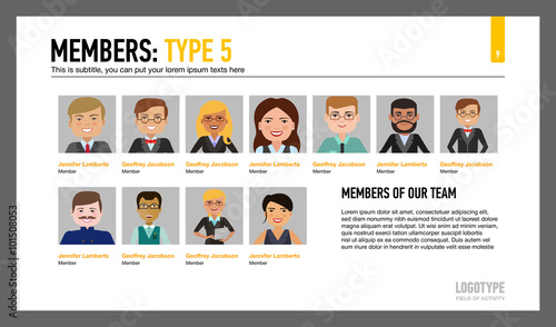 Members of our team slide template