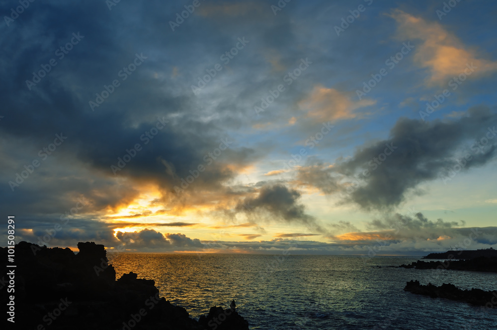 Winter sunrise over the Atlantic Ocean, La Palma, Spain