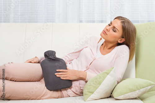 Hot water bottle for stomach cramps