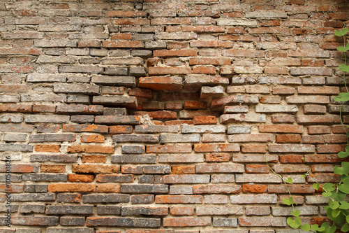 old and vintage red brick wall texture background