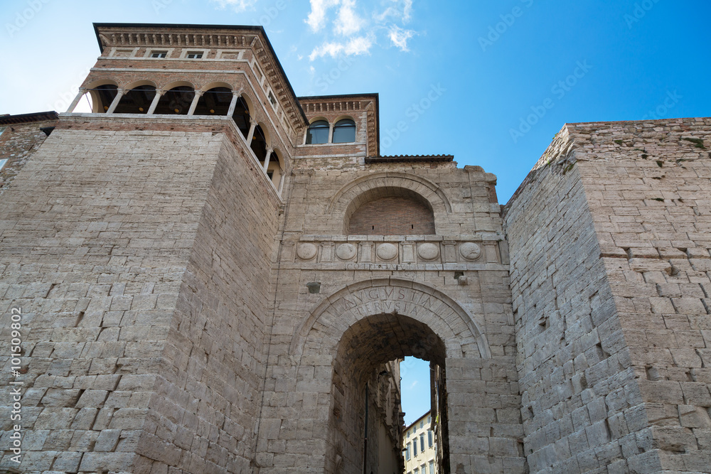 Arch of Etruscans (Augustus Arch) in Perugia, Umbria