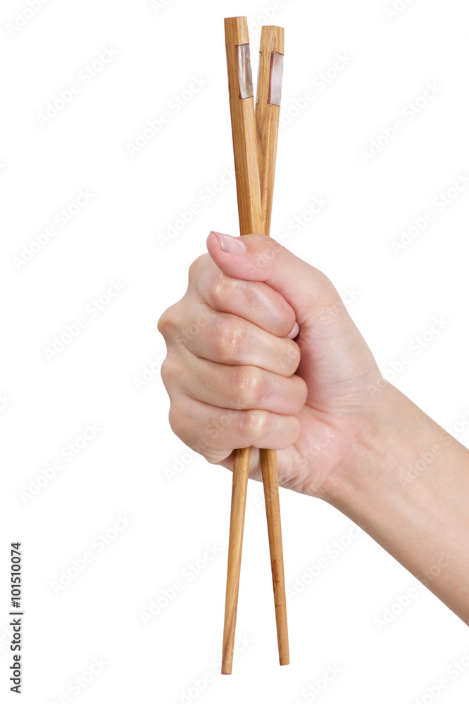 Hand Using Chopsticks. Hand Using Chopsticks.