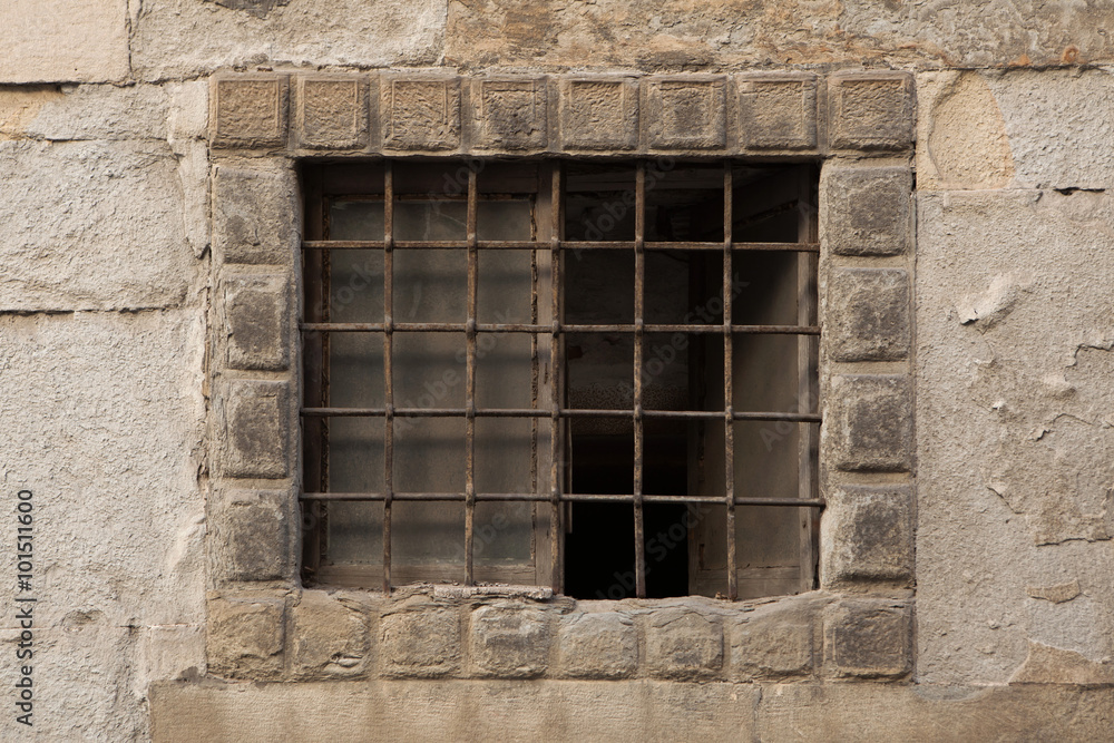 Renaissance barred window in Bergamo, Italy