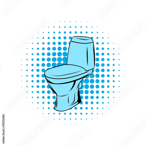 Blue toilet comics icon 