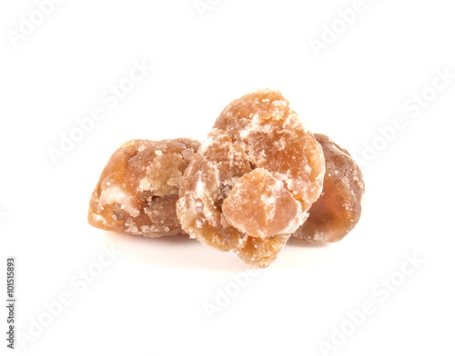 Marrons glace on white background.