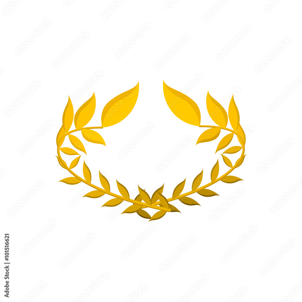 Gold laurel wreath cartoon icon Gold laurel wreath cartoon icon