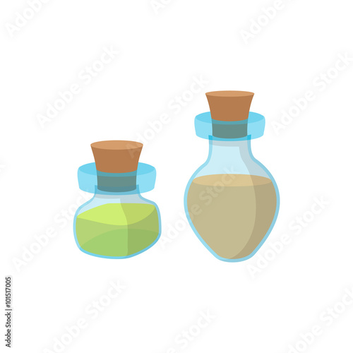 Bottles of spa oil cartoon icon 
