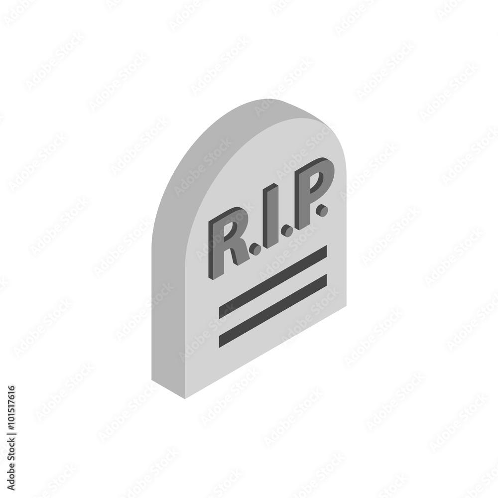 Foto Tombstone with RIP isometric 3d icon