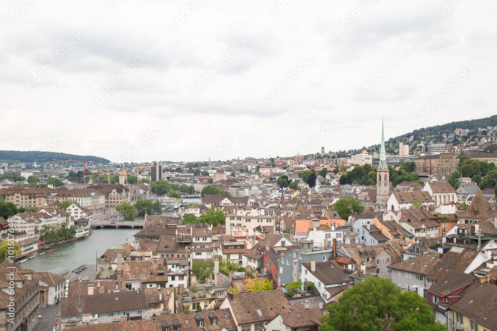 The city of Zurich. Switzerland, Summer 2015
