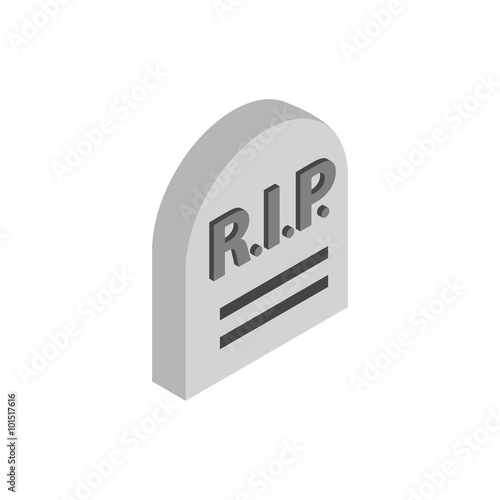 Tombstone with RIP isometric 3d icon