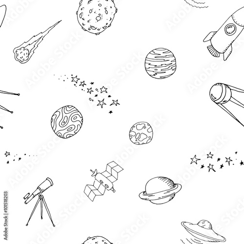 Seamless dooble space pattern set