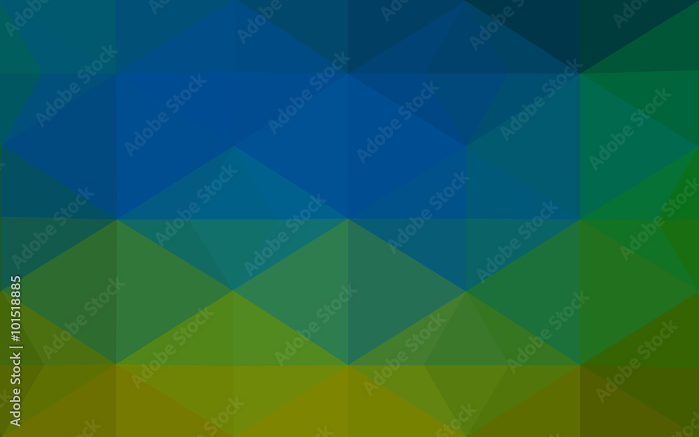 Fototapeta premium Multicolor dark blue, yellow, orange polygonal design pattern, which consist of triangles and gradient in origami style.