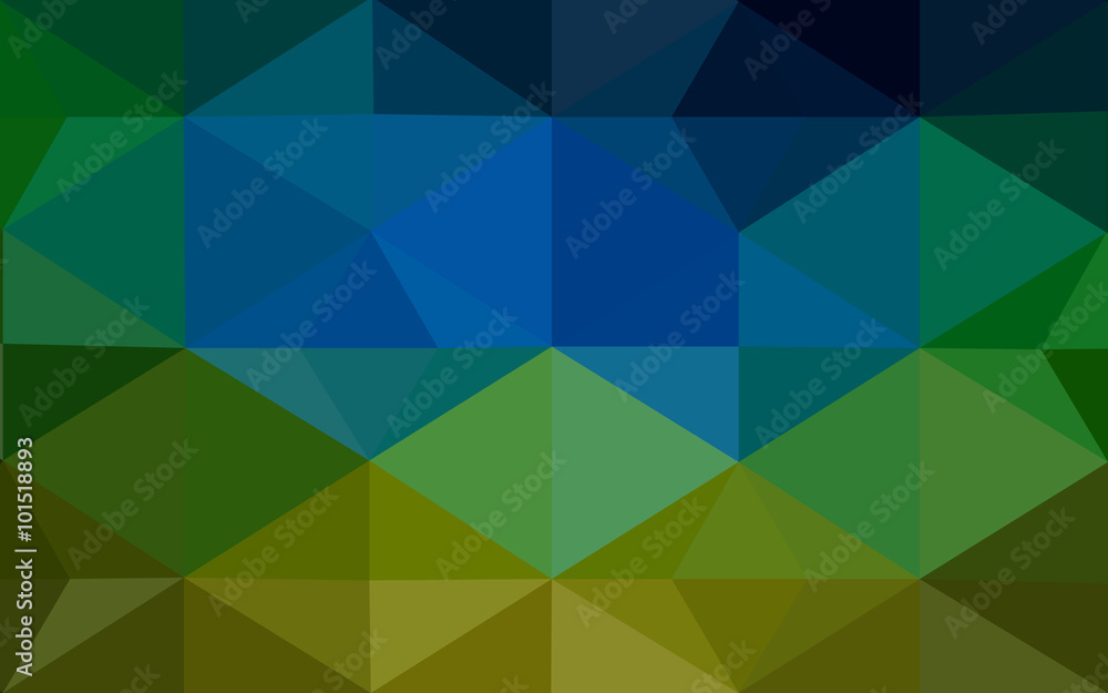 Obraz premium Multicolor dark blue, yellow, orange polygonal design pattern, which consist of triangles and gradient in origami style.